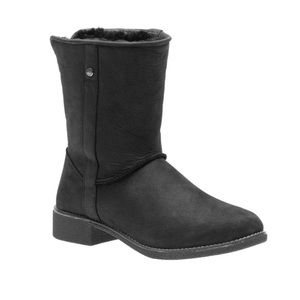 NWT abeo Pro Burlington Boots Black Oiled Warm fuzzy fur inside sides
